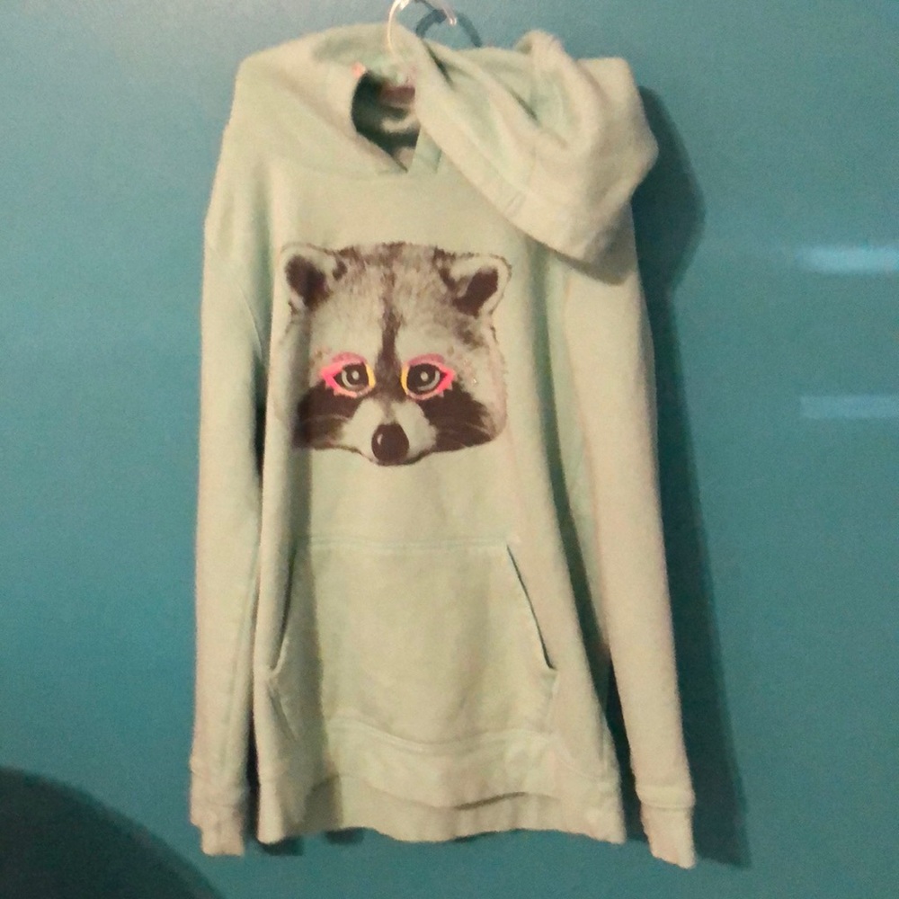 KIDS- green possum hoodie.